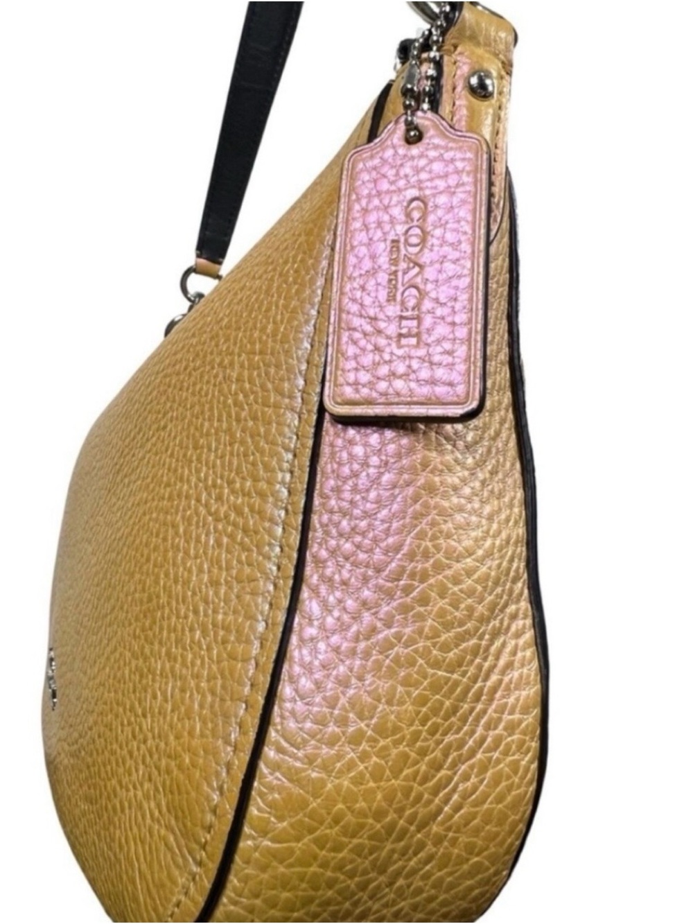 Coach Leather Iredescent Pearlescent Hologram Gold-Pink Chelsea Crossbody Purse - Picture 2 of 16